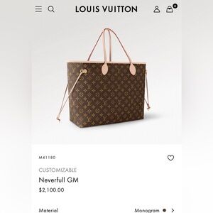 Louis Vuitton Monogram GM Never Full Tote